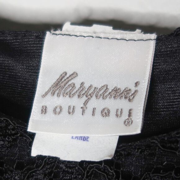 Maryann's Boutique VTG Womens Mini Dress Large Black Floral Lace Going Out Event - Picture 3 of 9